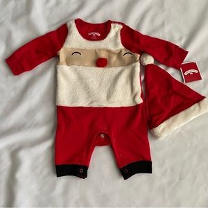 HOLIDAY INFANT SANTA ROMPER(0-3m)